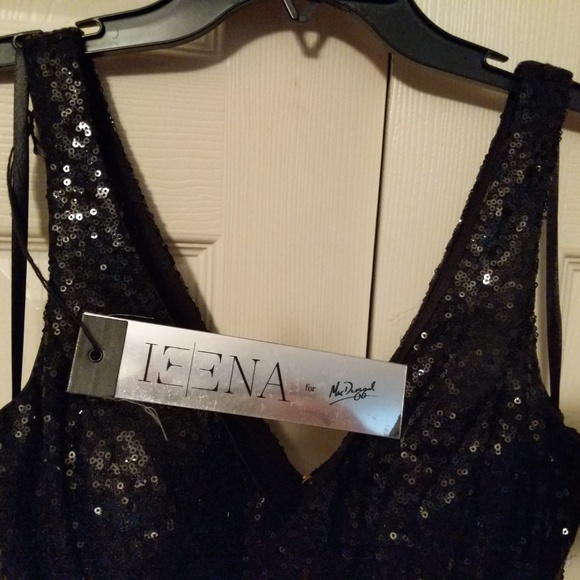 IEENA for MAC DUGGAL Double V-Neck GORGEOUS BLACK - Picture 1 of 5